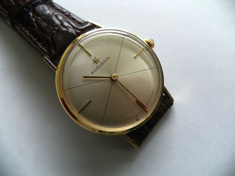 VINTAGE SERVICED GENTS HUGUENIN/HAMIL​TON HALLMARK 17J WATCH JEWELD 