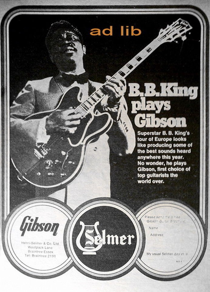 KING   PLAYS GIBSON, AD 1971 /ADVERT