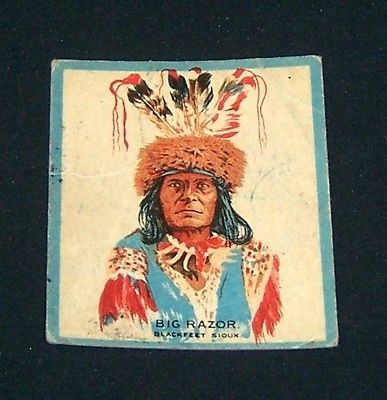 1933 Canadian Chewing Gum INDIANS Card No.42 BIG RAZOR *Scarce* 