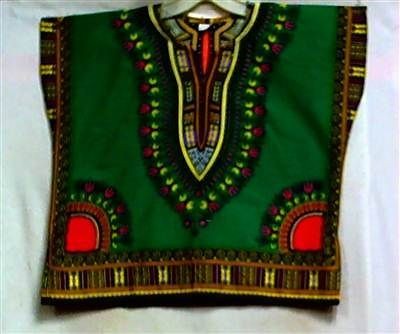 African Kids Boy Clothing Hippie Dashiki Blouse Green Yellow Black 