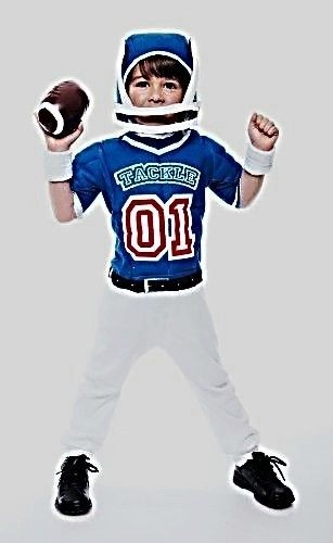 TODDLER FOOTBALL PLAYER HALLOWEEN COSTUME, JERSEY,MUSCLES​, HELMET 