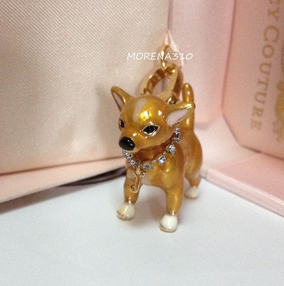 JUICY COUTURE CHIHUAHUA DOG COLLAR WITH CRYSTALS CHARM IN PINK BOX 