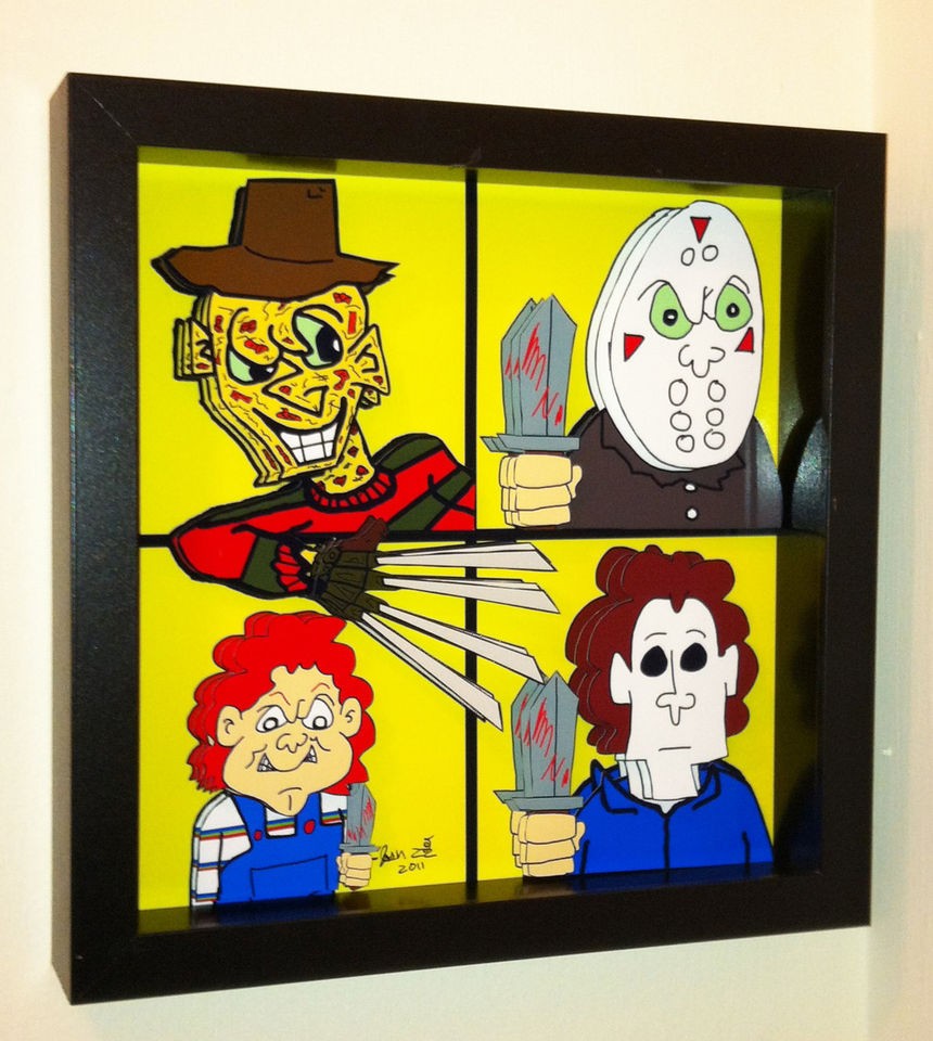 Horror Movie Art Freddy Krueger Chucky Doll Jason Voorhees Michael 