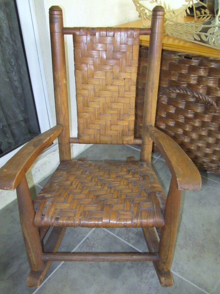 Antique* Childs Size Rocking Chair Kids Farm Old Wood Primitive 