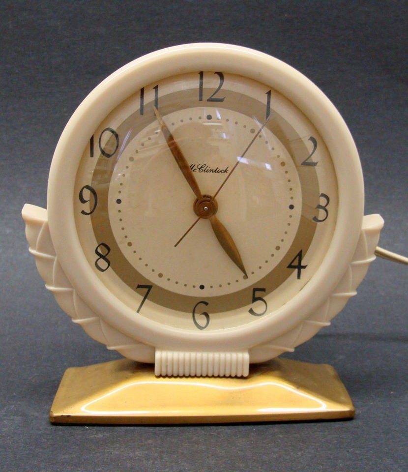 Vintage Art Deco Electric McClintock Alarm Clock 1940s