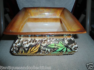   Vintage Antique Amber & Gold Planter   Signed by Artist   L@@K