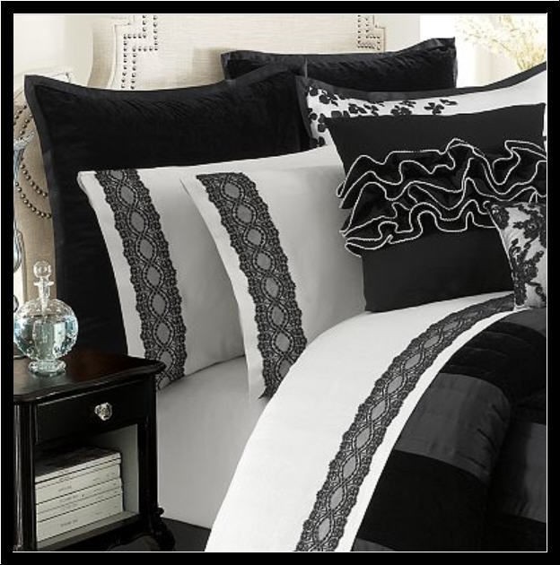 Daisy Fuentes ALLURE FULL Sheet Set Lace Edge 4 pc 300 TC Cotton 