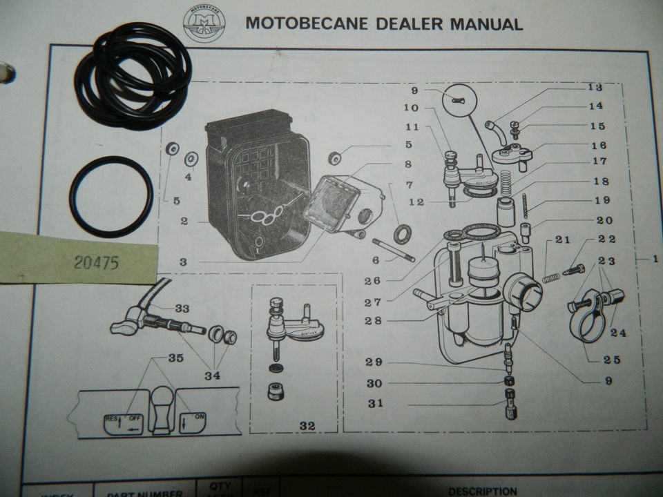 Motobecane Carburetor Bowl Gasket 40 50 Mobylette NOS OEM Moped Moby 