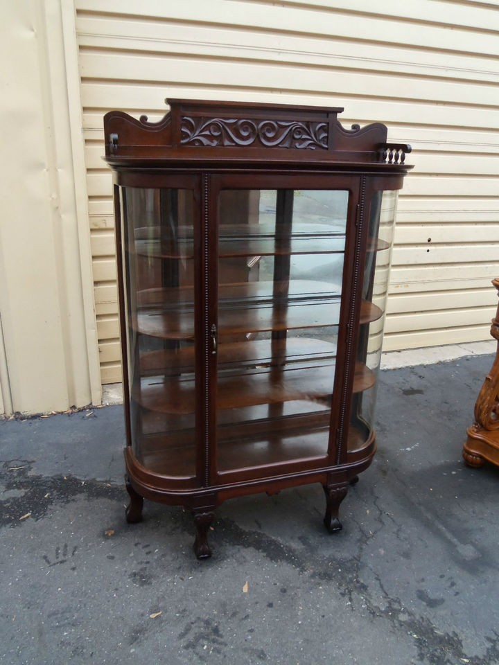 50326 Antique Victorian China Cabinet Curio RARE FIND Quality