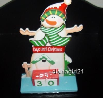 Small Wooden Advent Calender * Snowman * Count Down * Holiday * NEW