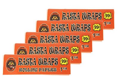 Packs 1 1/4 Rasta Wrap Cigarette Tobacco Rolling Paper 1.25 #70257