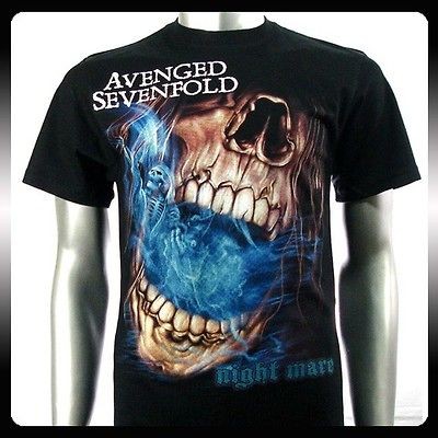 Avenged Sevenfold A7X Rock Punk Biker Men T shirt Sz L Rider AVE11