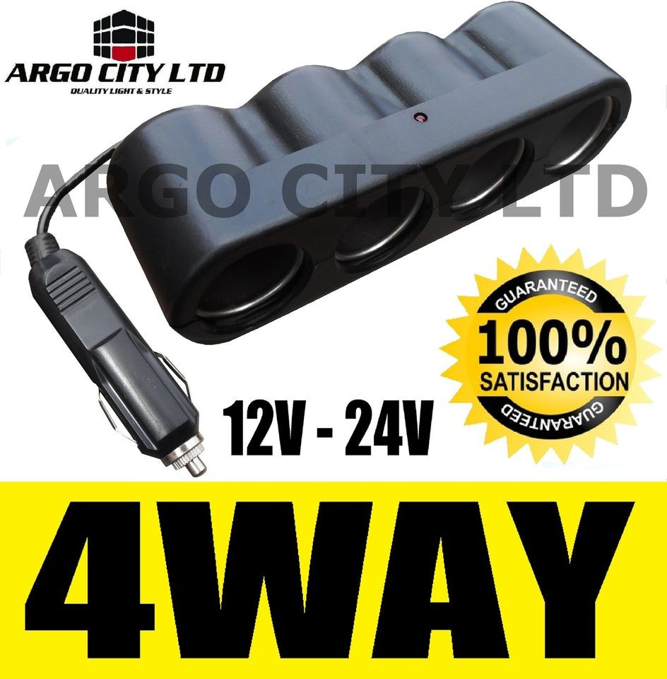 4WAY MULTI SOCKET 12V 24V SPLITTER CHARGER ADAPTOR CAR FIAT STRADA