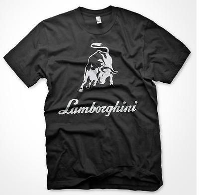 New Lamborghini Custom Logo T SHIRT   Black TShirt Size S M L XL 2XL