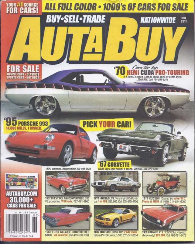 AUTA BUY MAGAZINE HEMI BARRACUDA PORSCHE 993 CORVETTE