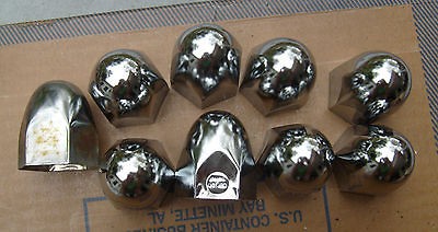   Chrome steel HEX Lug Nut Covers 1.5 Bullit Semi Truck Wheel push on