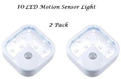 Gift Idea 2pk 10 LED Wireless Motion Sensor Light Lamp Detector 