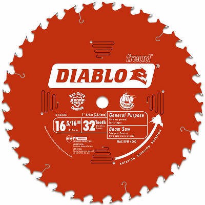 FREUD D1632X 16 5/16 DIABLO 1 ARBOR BEAM SAW BLADE