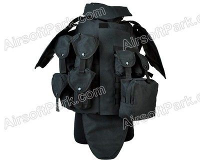 Airsoft Tactical OTV Vest with Magazine Pouches   Black