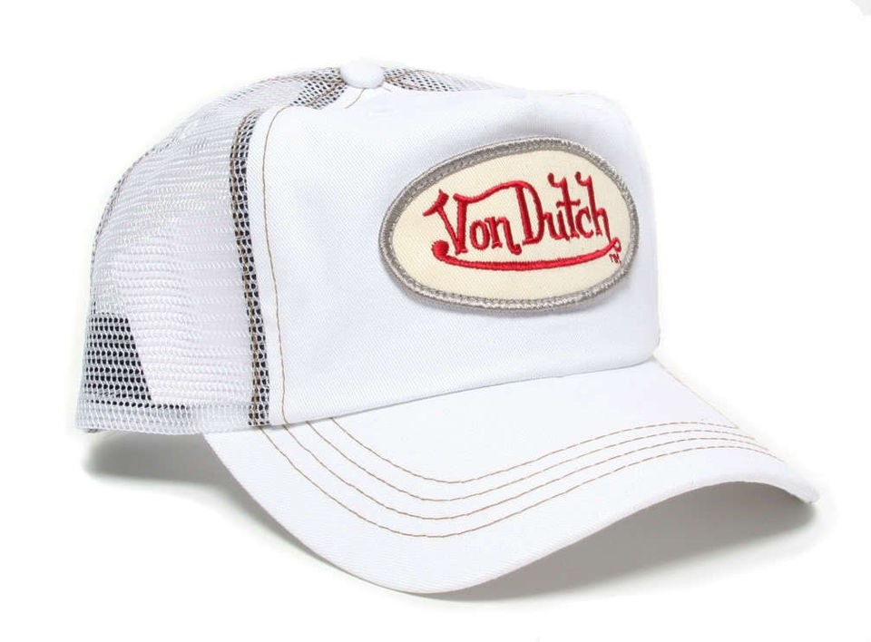 Authentic Brand New Von Dutch White Chris Cap Hat Mesh Trucker 