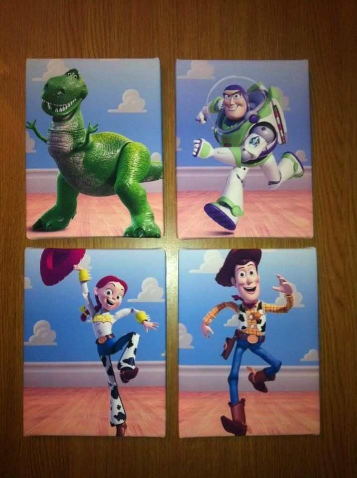   Jessie Woody Buzz Rex Bullseye Canvas Pictures Bedroom Boys Girls