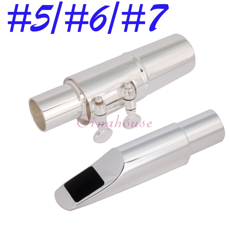   A2 Bright Sound Silver Alto Sax Saxophone Mouthpiece #5/#6/#7 Metal