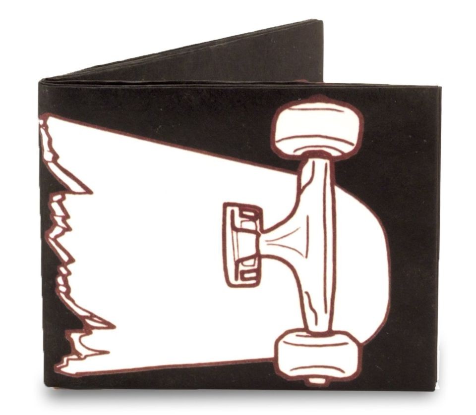 Dynomighty SKATE OR BUST bifold MIGHTY WALLET tyvek skateboard half 