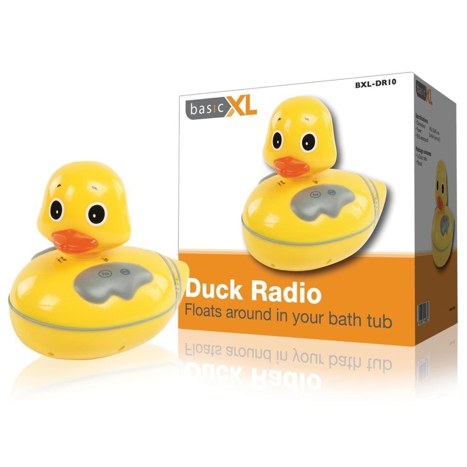 BATHROOM AM/FM RADIO YELLOW FLOATING DUCK SPEAKER MUSICAL POP ROCK 