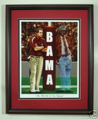 Alabama Football Nick Saban Bear Bryant framed print