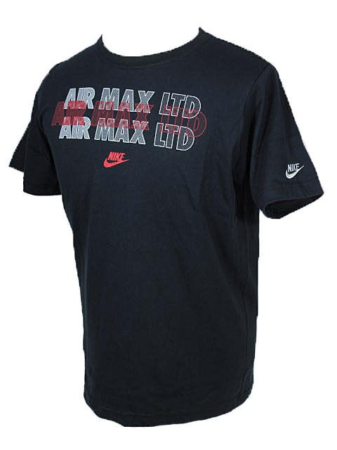 New Nike Air Max Ltd Black Cotton Slim Fit Performance Sports T Shirt 