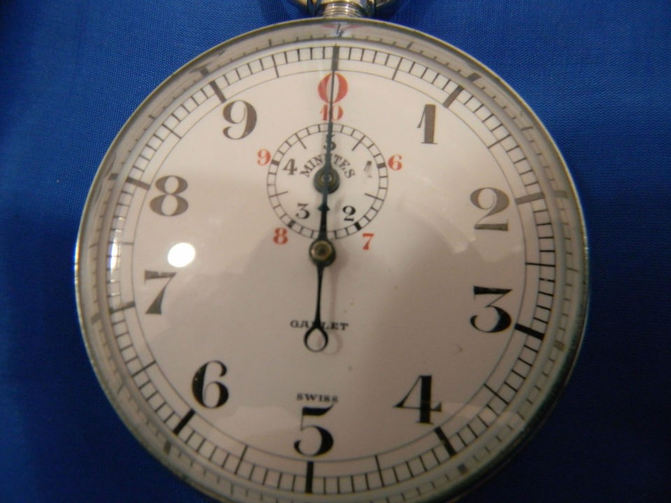 Vintage Jules Racine Gallet Swiss 10 Seconds Pocket Stop Watch