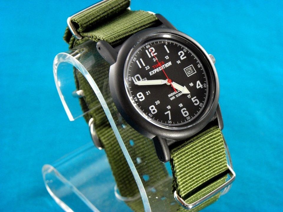 38MM VINTAGE LOOK TIMEX MENS MILITARY STYLE 24 HR WATCH