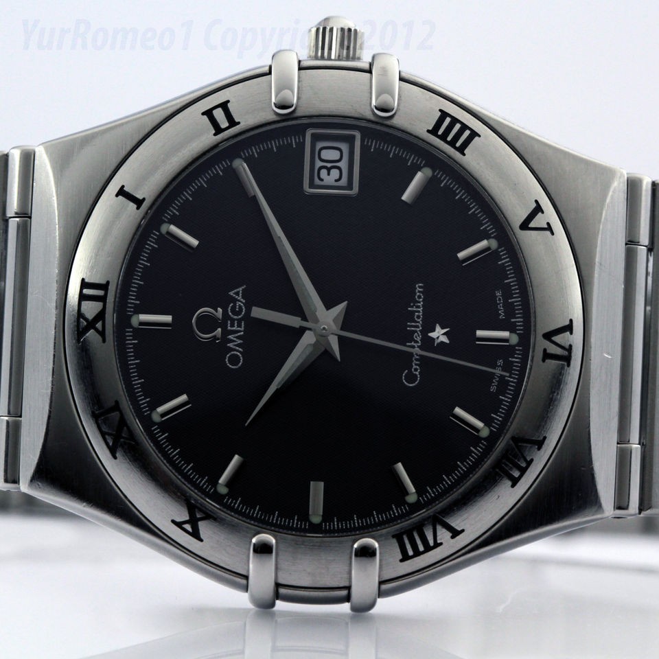 Omega Constellation SS Slate Grey / Blue Dial   Full Size Mens Model 