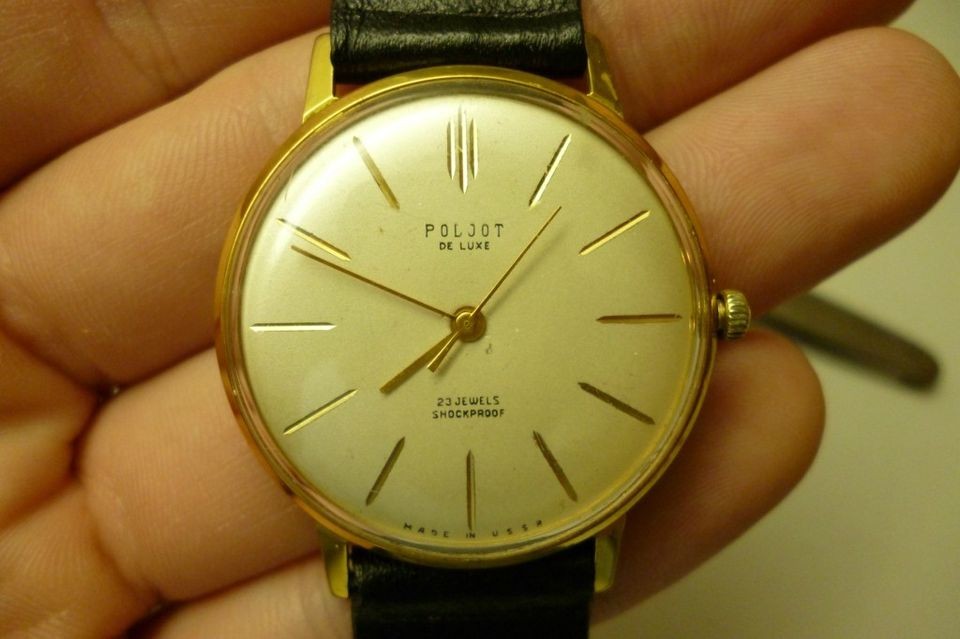 AU Vintage Poljot de Luxe 23 Jewels Soviet 70s Mechanical Mens 