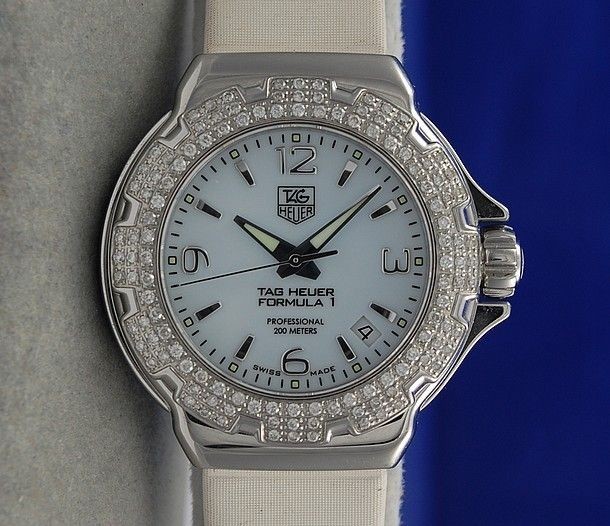 Ladies Tag Heuer Formula One 1 F1 SS Watch   DIAMOND BEZEL   MOP DIAL 