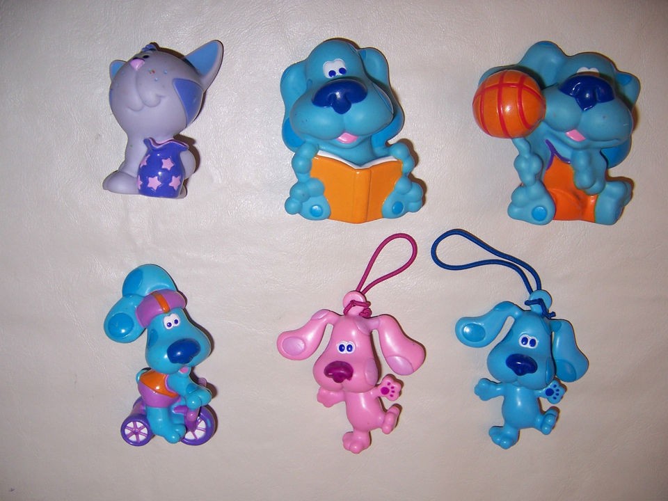 Blues Clues Toy Lot Figures Blue Magenta Periwinkle Basketball Reading