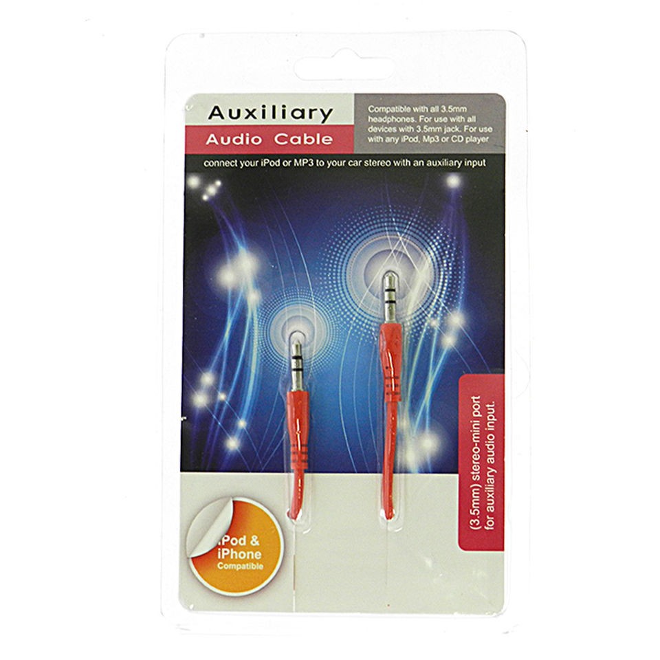 NEW HOT PINK 3.5MM AUXILIARY AUDIO MUSIC CABLE fOR MOTOROLA PHONES 