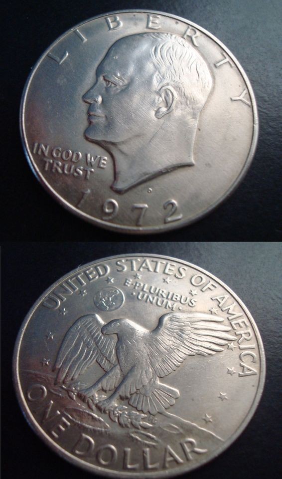 1972 one dollar coin in Eisenhower (1971 78)