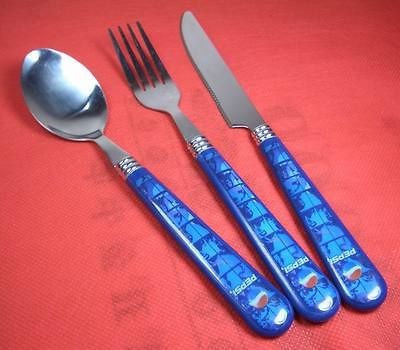 VINTAGE PEPSI COLA TABLEWARE SET SPOON KNIFE & FORK