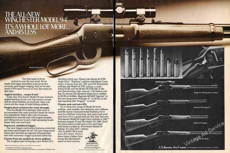 1984 Winchester Model 94 An American Legend 2 Pg Rifles Ad