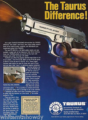 1994 TAURUS PT 100 .40 S&W PISTOL AD~Collectible Firearms ADVERTISING