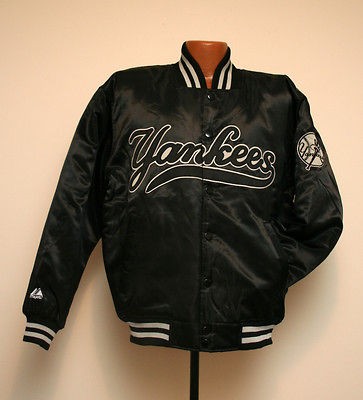 New York Yankees MLB Majestic Home Base Collection Satin Dugout Jacket 