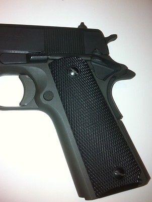 Colt 1911 Grips, colt 45, Black Rubber, Checkered