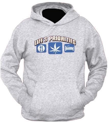 Stoner Comedy Hoodie Marajuana Lifes Priorities