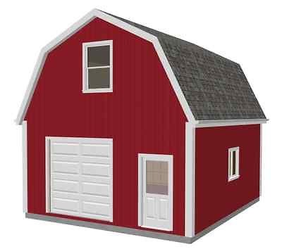 g524 20 X 24 X 10 Gambrel Garage Barn Plans PDF and DWG on DVD