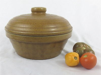 VTG 2PC MONMOUTH MOJAVE BROWN SPECKLE BEEHIVE CASSEROLE DISH WESTERN 