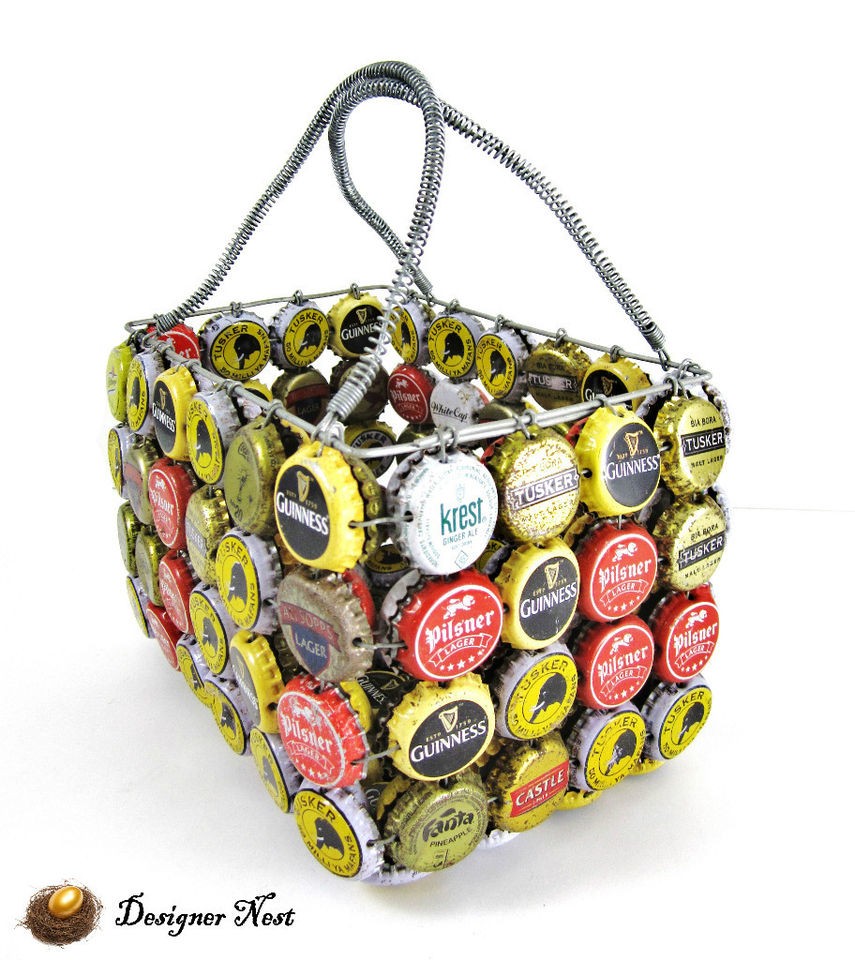 BEER BOTTLE CAP TOP CADDY NAPKIN HOLDER   TAILGATING CENTERPIECE