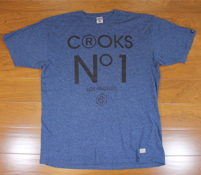 Mens Crooks & Castles Blue T Shirt Black Graphic Size XL