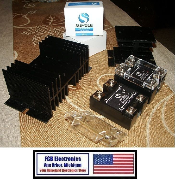 USA* Hi Q SSR 25A DC AC, 40A DC DC, 40A DC AC, 40A AC AC, Heat Sink 