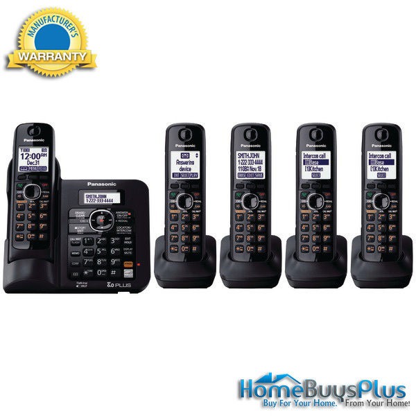 Panasonic Kx Tg6645B Dect 6.0 Rangeboost Cordless Phone (5 Handsets)